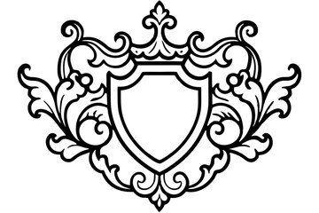Ornamental Baroque Crest Vector Illustration for Historic and Vintage Designs

