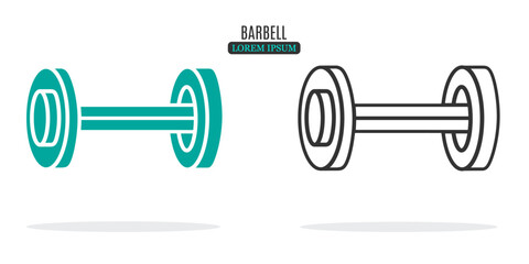 Illustration symbol. Barbell abstract illustration design. Stock vector icon.