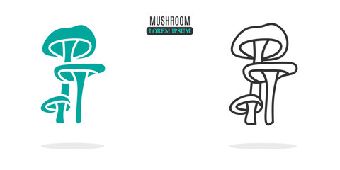 Illustration symbol. Mushroom abstract illustration design. Stock vector icon.