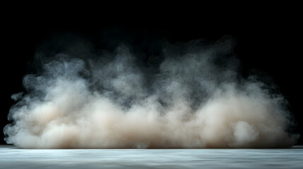 Dusty cloud on a concrete floor