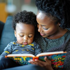 Mother and Child Enjoying Storytime Together