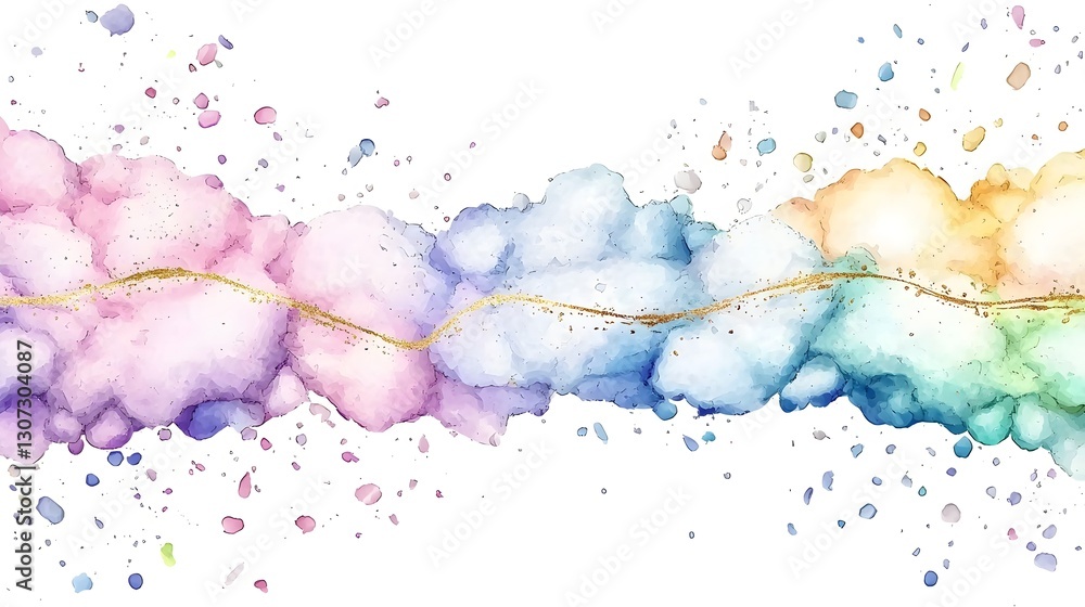 Poster Mesmerizing abstract texture blending soft blue and pink hues with delicate golden lines creating an elegant and vibrant composition perfect for backgrounds wallpapers and digital designs