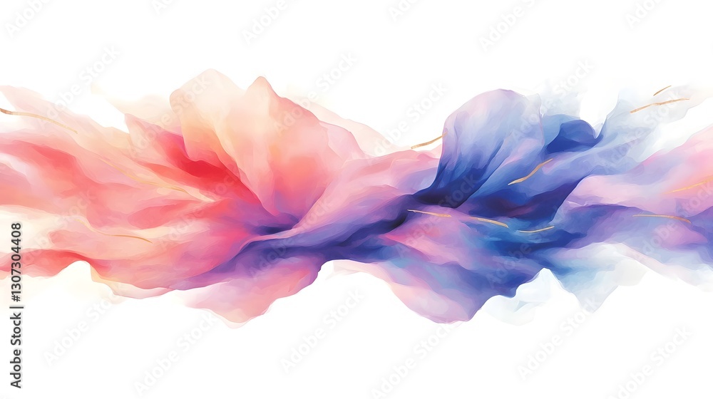 Poster captivating fluid art inspired digital painting with intertwining pastel blues and pinks accented by