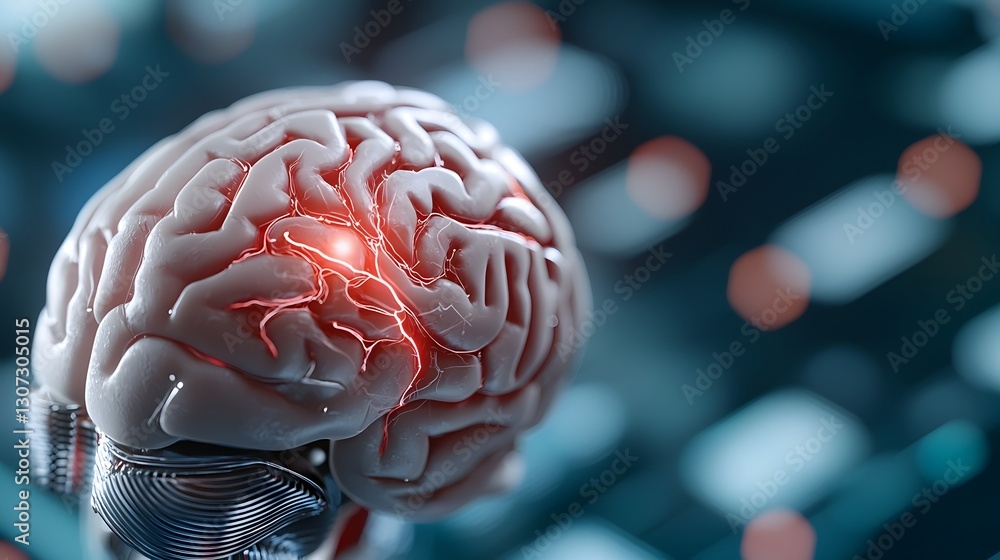 Poster cutting edge ai powered rubber hammer for advanced neurological diagnostics showcasing futuristic te