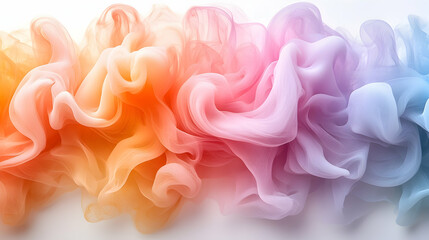 Colorful Ink Clouds on White Background