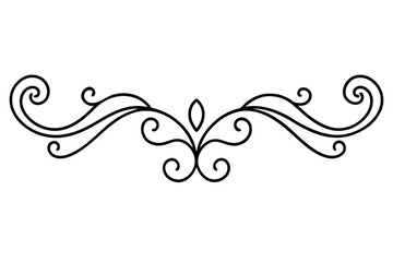 Timeless Baroque Scrollwork Line Art Vector Design

