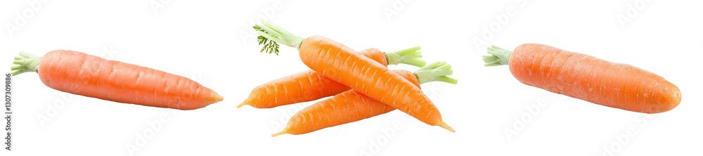 Poster A white background isolates a single carrot, which has a clipping path and is captured with the full depth of field