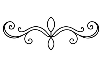 "Victorian Style Baroque Swirl Element - Classic Decorative Design for Elegant Projects"

