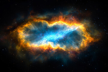 Fototapeta premium Colorful nebula cloud with stars, a fantasy background.