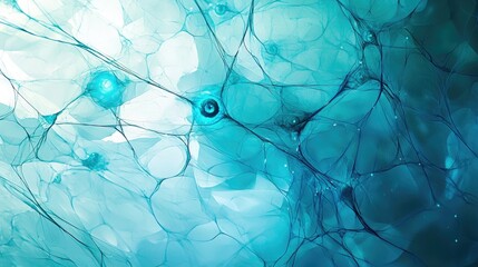 fantasy digital painting. Diagram of Internal chakra network, vital energy nodes and energy pathways inside of the body. Turquoise tones