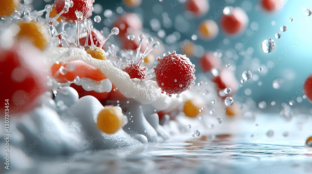 Poster nanobot drug delivery system targeting microscopic cells with vibrant split complementary color sche