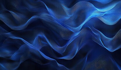 Fototapeta premium Abstract blue background with glowing waves and lines, a technology concept design,
