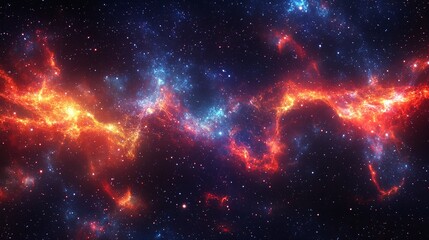 Fototapeta premium Starry outer space wave neon glowing background texture