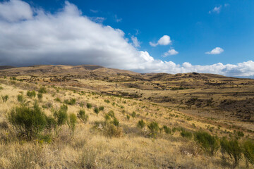 View of the mountains in the autumn