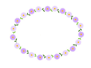 紫色の花の楕円のフレーム