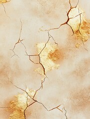 Naklejka premium cracked surface with golden accents.