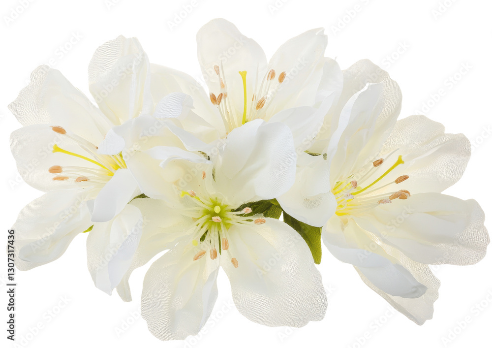 Poster a white background features spring flowers that are in bloom and isolated