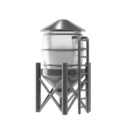 Large Industrial Water Storage Tank with Ladder