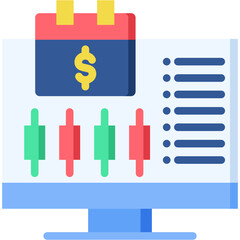 Day Trading flat color icon