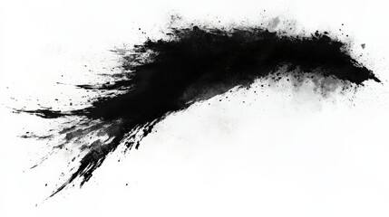 Black ink splashes, white background