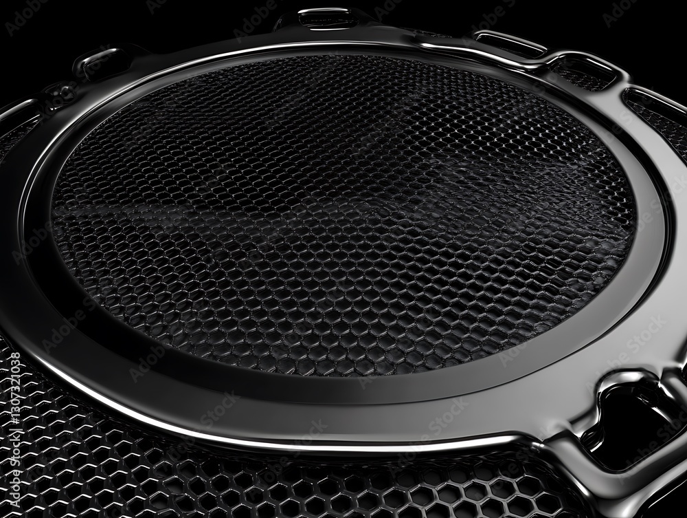 Aufkleber shiny metal mesh grille detail with hexagonal grid patterns design