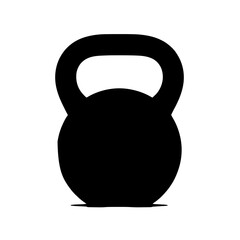 Minimalist black kettlebell silhouette on a white background symbolizing strength training