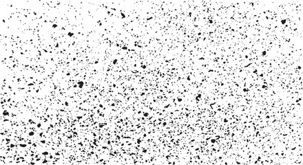 Snow, stars, twinkling lights, rain drops on black background. Abstract vector noise. Small particles of debris and dust. Distressed uneven grunge overlay.