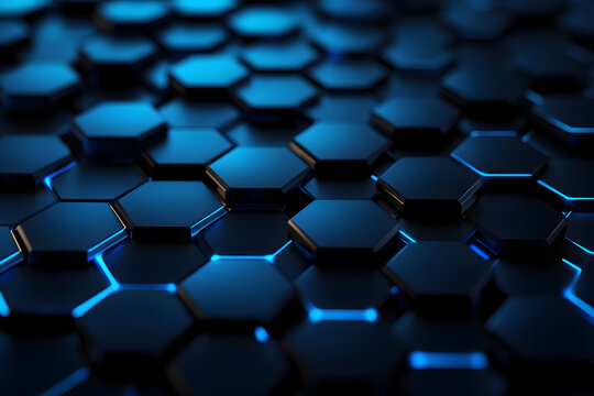 background abstract hexagon digital,Futuristic 3D hexagonal grid with glowing blue lights, abstract digital background perfect for technology and network designs with modern geometric patterns