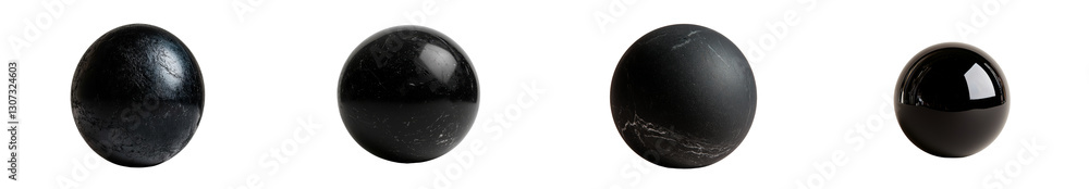 Poster a round black balloon that has been inflated is presented on a plain white background