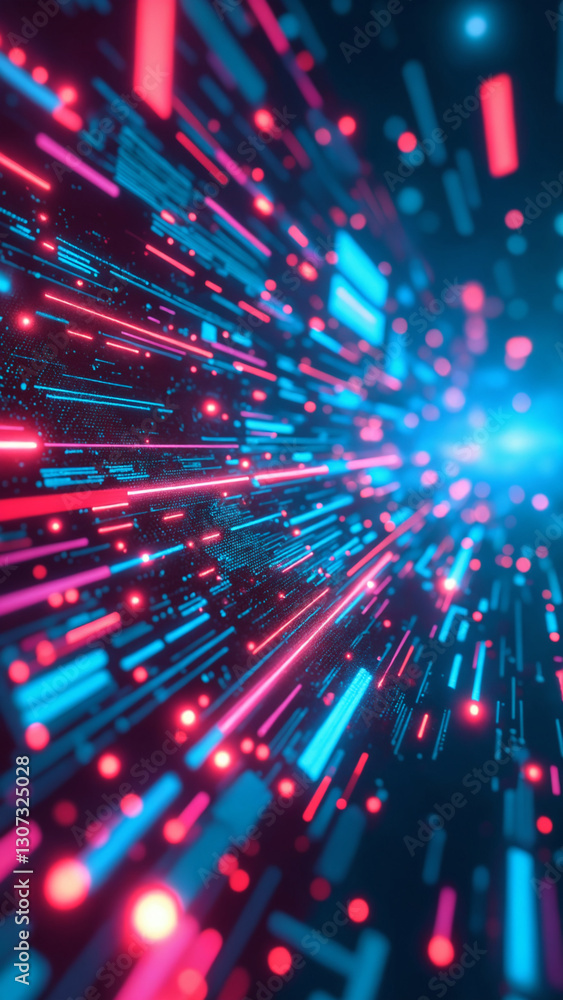 Poster digital background perfect for tech processes, neural networks, artificial intelligence, data transf