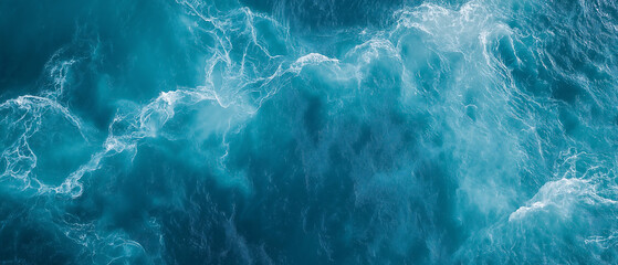 Panoramic shot of Sea water texture in high quality, Summer background.
