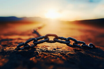 Sunset Chain: A Symbol of Hope, Freedom, and Resilience in the Desert Landscape