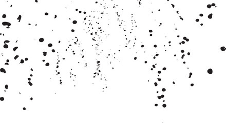 Snow, stars, twinkling lights, rain drops on black background. Abstract vector noise. Small particles of debris and dust. Distressed uneven grunge overlay.