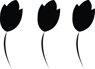 abstract floral background. Silhouette tulip . vector flower. 