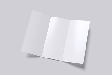 Trifold Brochure with grey background color for mockup template