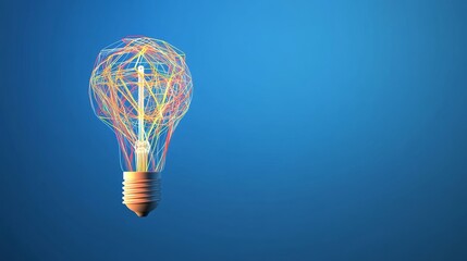 Fototapeta premium Illuminated Ideas: A Network of Innovation - Symbolizing creativity, connection, innovation, knowledge, and growth through a vibrant lightbulb design. A powerful for progress and new ideas