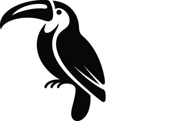 Fototapeta premium Toucan illustration of an ant silhouette on a plain white background