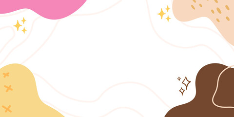 Playful abstract background with soft shapes and sparkling decorations