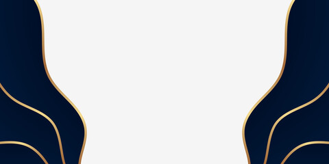 Elegant navy and gold wave background for upscale presentations or layouts
