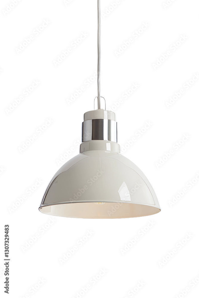 Poster A modern lamp on a white background is complemented by a decorative lamp hanging from the ceiling