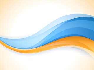 Abstract image showing curved overlapping blue and orange wave forms