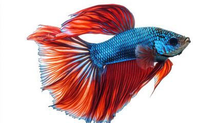Fototapeta premium A breathtaking Betta fish with a mix of vivid red and blue hues