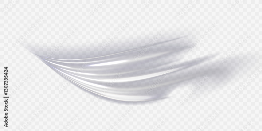 Poster White shiny sparks of spiral wave. Curved bright speed line swirls. Shiny wavy path. Magic golden swirl with highlights. Glowing swirl bokeh effect.