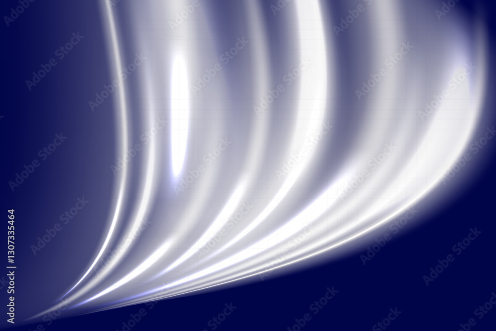 Aufkleber White shiny sparks of spiral wave. Curved bright speed line swirls. Shiny wavy path. Magic golden swirl with highlights. Glowing swirl bokeh effect.
