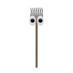 Cartoon 3D Large Garden Rake with Funny Eyes