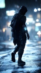 Obraz premium Grim Reaper in White Cloak Holding a Scythe – Dark Fantasy Symbol of Death in a Mysterious and Haunting Atmosphere 