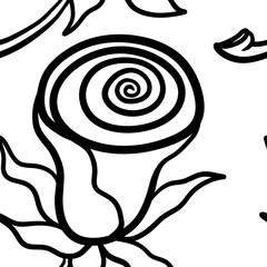 black and white roses flowers seamless abstract pattern background fabric fashion design print wrapping paper 