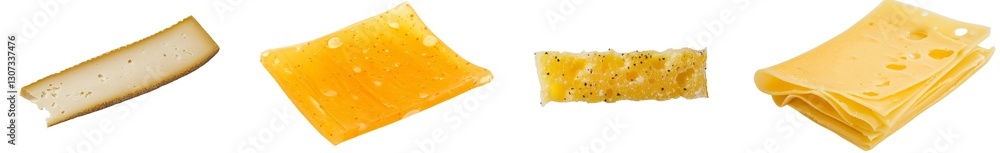 Poster an isolated banana slice is depicted on a plain white background, along with a clipping path