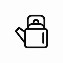Teapot kitchen utensil icon vector sign