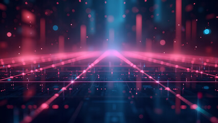 Fototapeta premium Futuristic Network Connection with Neon Elements